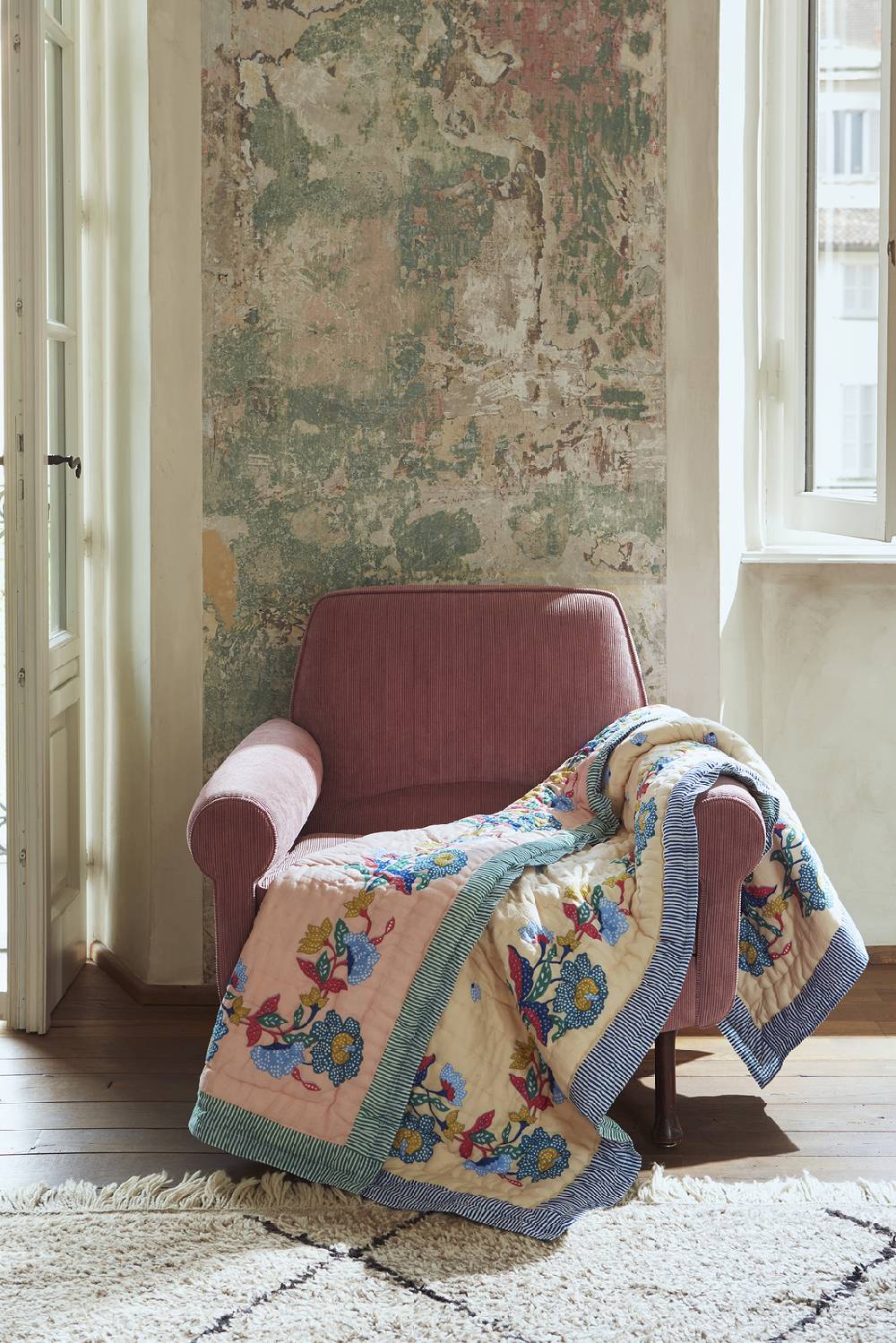 Lisa Corti trapunta reversibile 110x180cm cutter brooks x lisa corti indonesian natural cold Promozione Limitata
