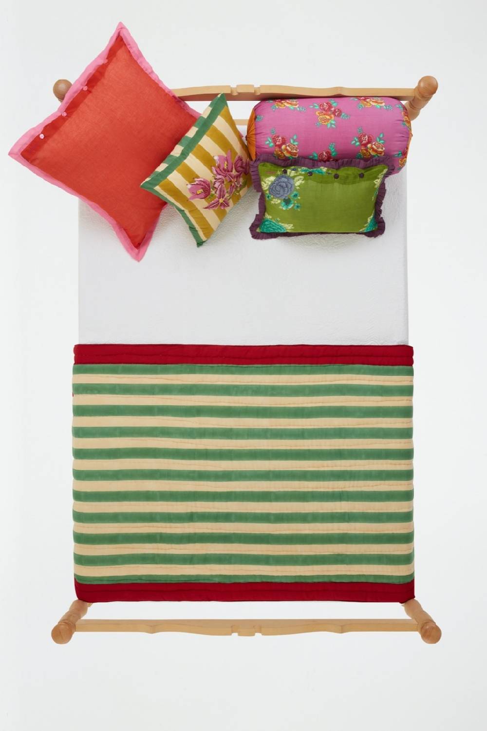 Lisa Corti trapunta reversibile 110x180cm issimo x lisa corti bouganville stripes white mustard Offerta