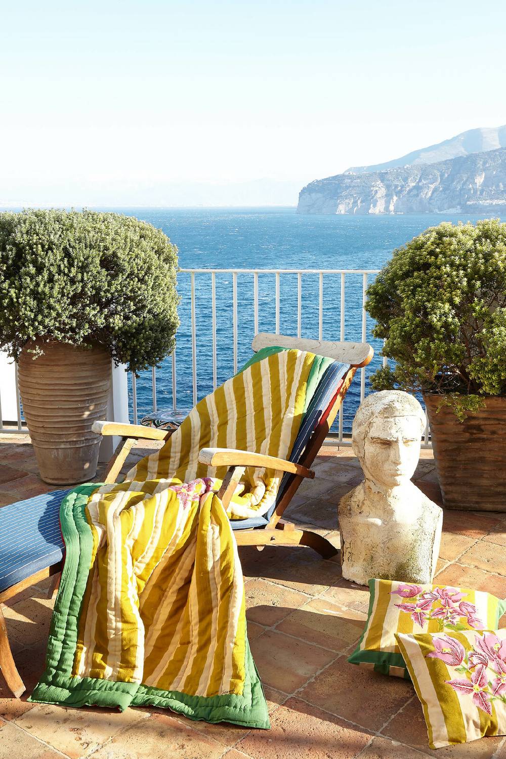 Lisa Corti trapunta reversibile 110x180cm issimo x lisa corti bouganville stripes white mustard Offerta
