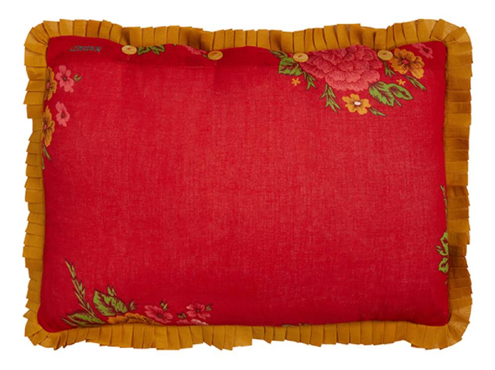 Lisa Corti federa organza 35x50cm big dahlia red Qualità