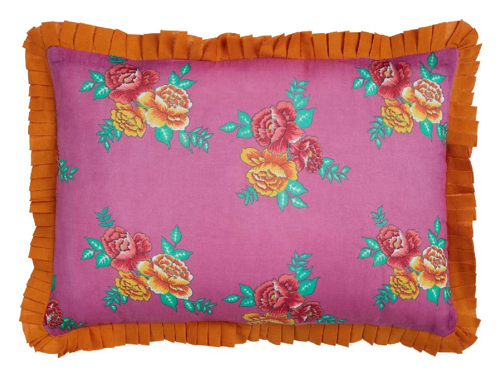 Lisa Corti federa organza 35x50cm gulab flower purple Spedizione Gratuita