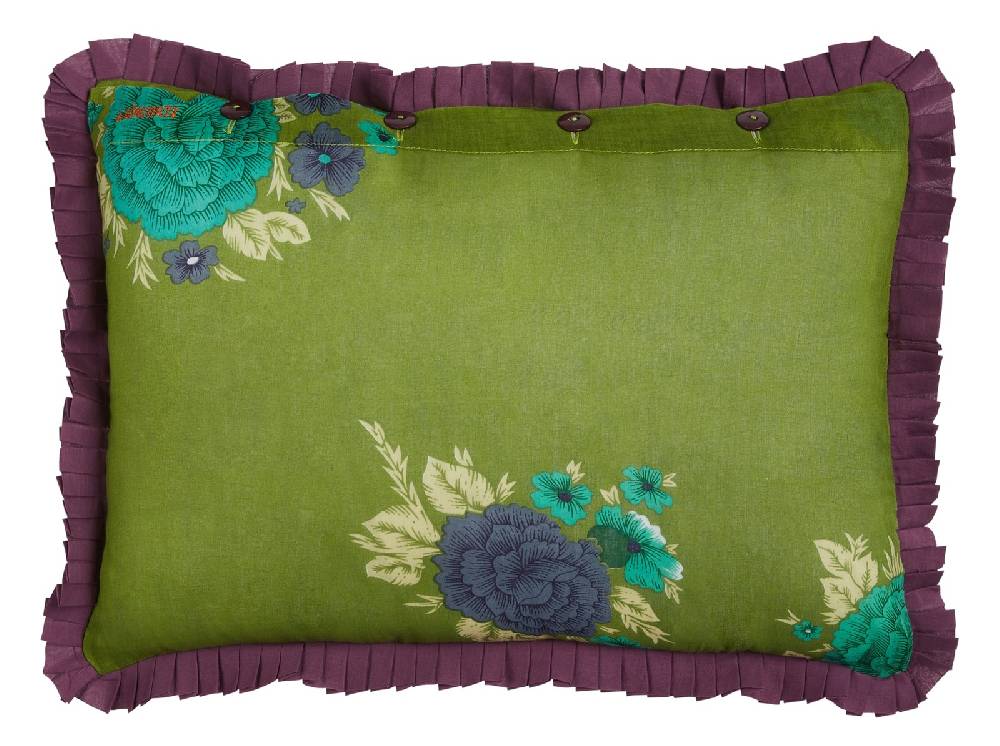 Lisa Corti federa organza 35x50cm big dahlia acid green Pezzi Unici