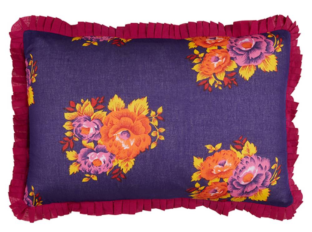 Lisa Corti federa organza 35x50cm tiger flower dark blue Soddisfazione Garantita