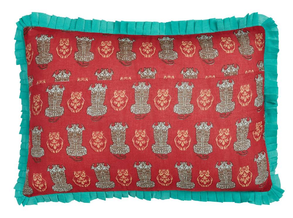 Lisa Corti federa organza 35x50cm tiger motive maroon Qualità Garantita