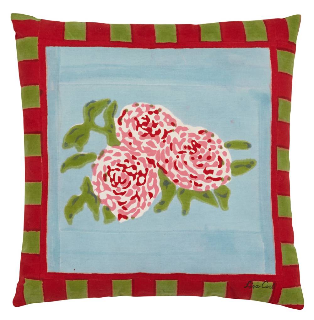 Lisa Corti federa cotone 45x45cm leopars stripes sky