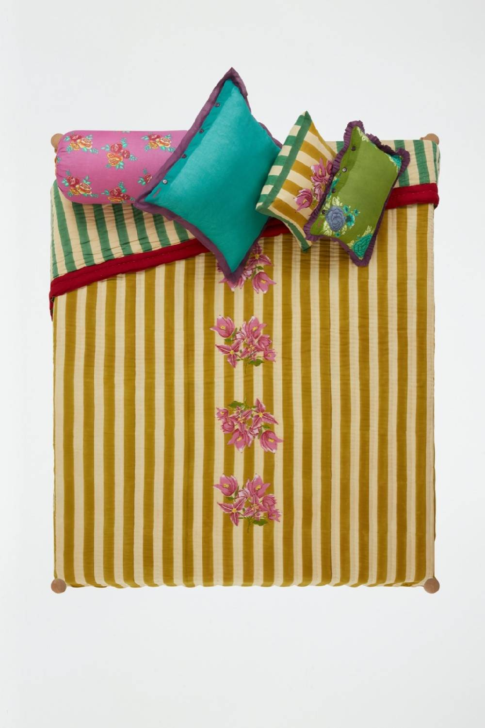 Lisa Corti trapunta reversibile 250x270cm issimo x lisa corti bouganville stripes white mustard Negozio
