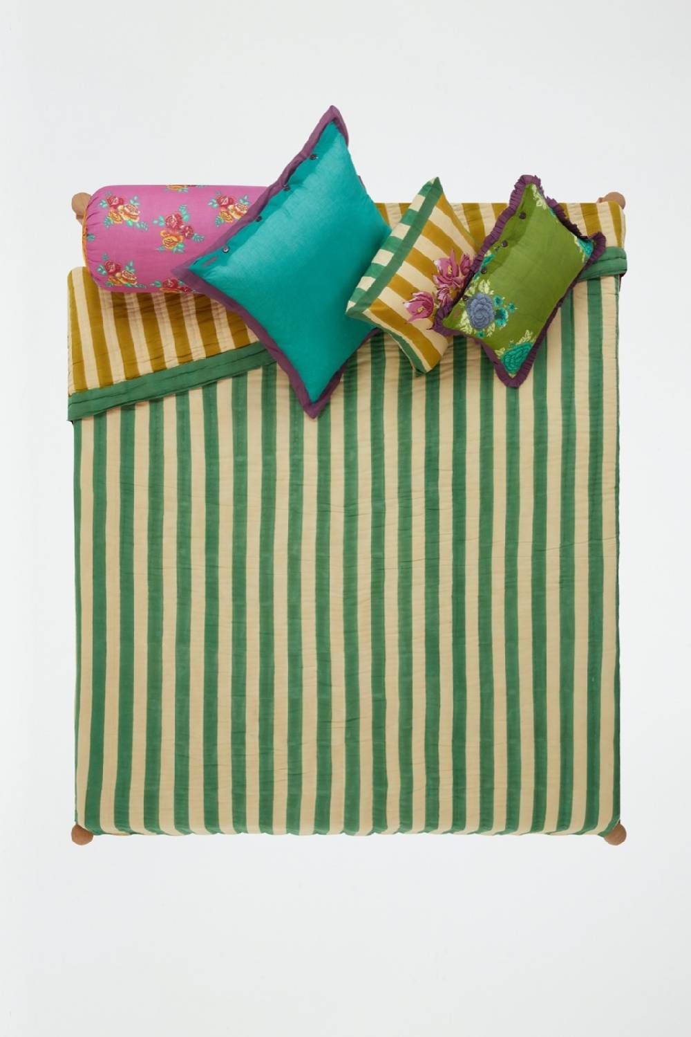 Lisa Corti trapunta reversibile 250x270cm issimo x lisa corti bouganville stripes white mustard Negozio