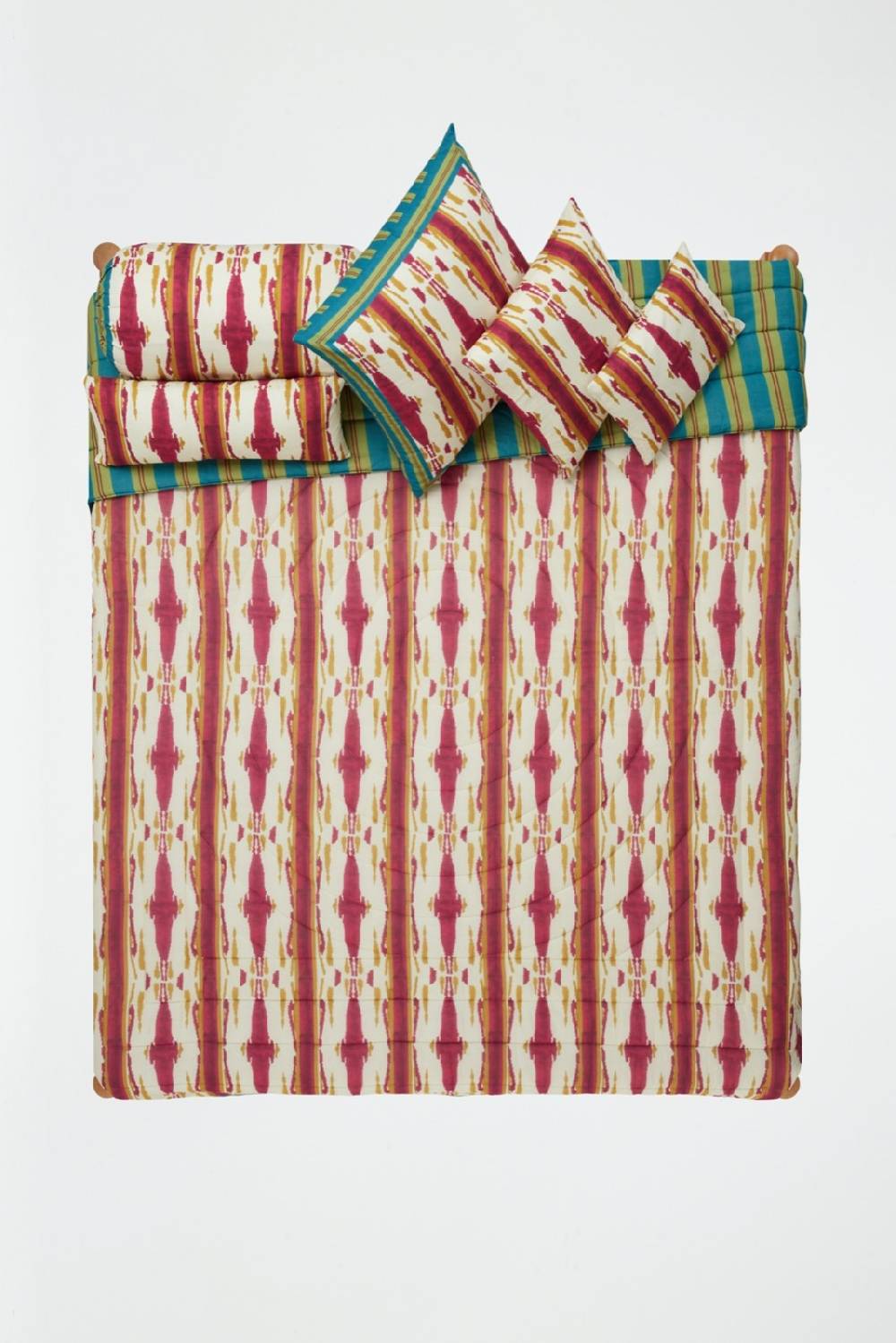 Lisa Corti trapunta reversibile 250x270cm flame aubergine gold Offerta natalizia