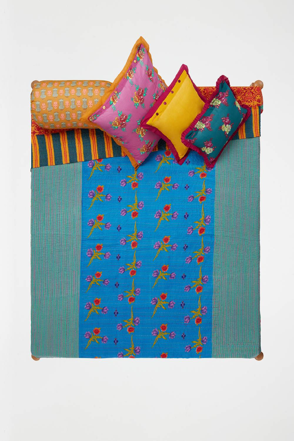 Lisa Corti copriletto reversibile gudri 250x270cm kauai peony olive green Qualità