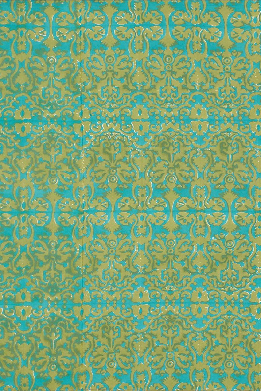 Lisa Corti tessuto damask design turquoise green