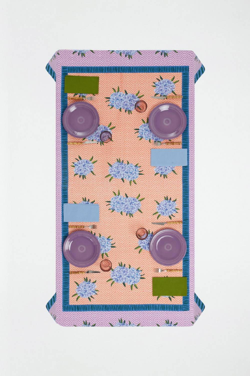 Lisa Corti telo cotone 250x270cm oleander lilac peach Economico