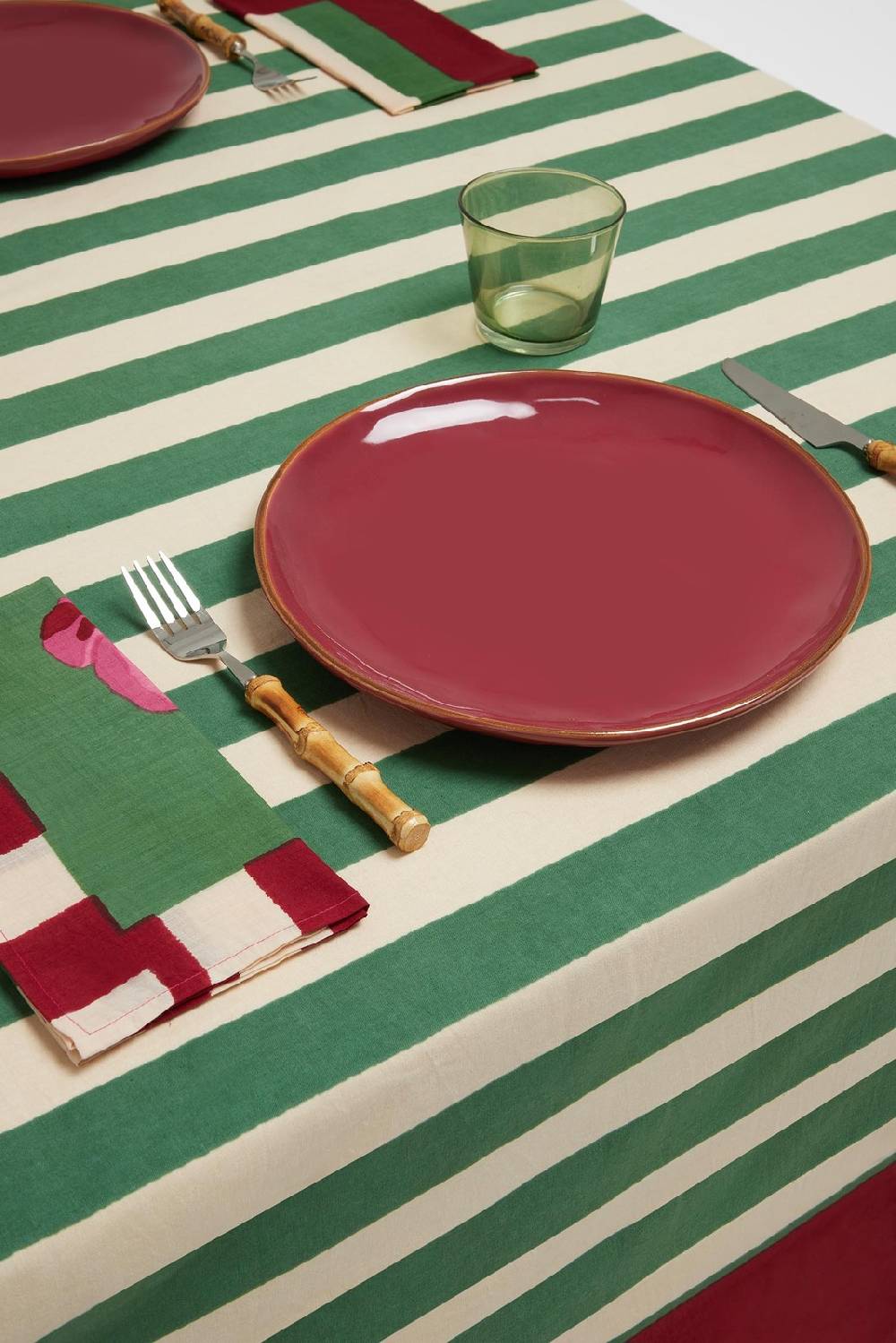 Lisa Corti telo cotone 250x270cm nizam stripes green natural Online