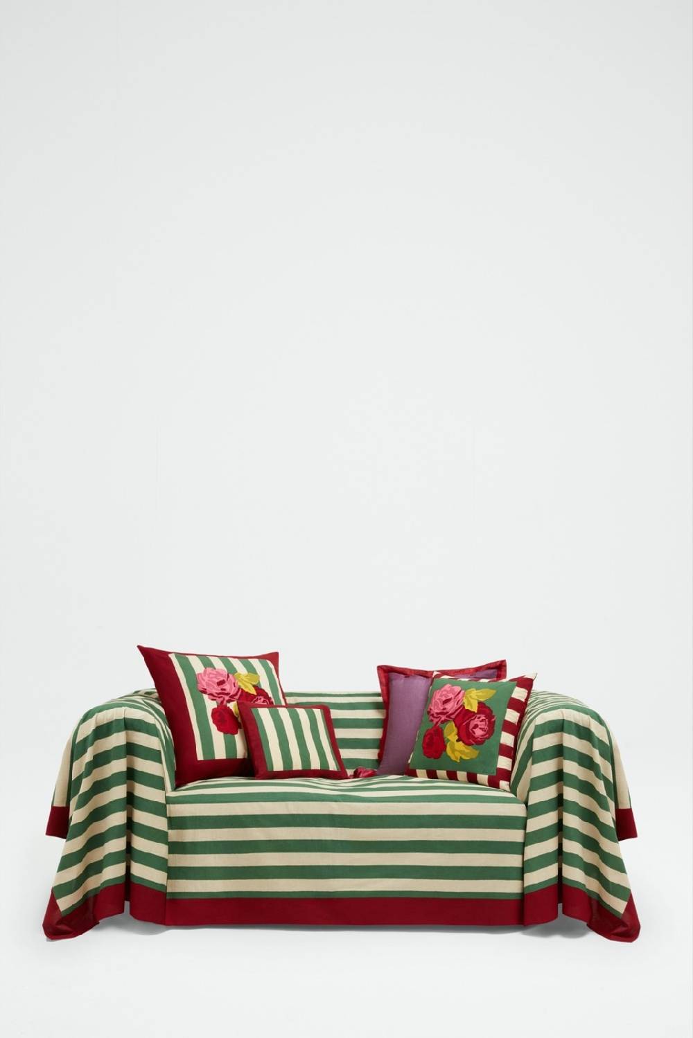 Lisa Corti telo cotone 250x270cm nizam stripes green natural Online