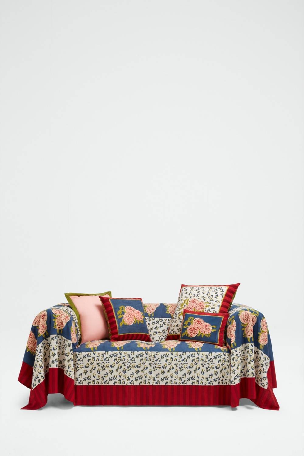 Lisa Corti telo cotone 250x270cm leopard stripes dark blue Outlet
