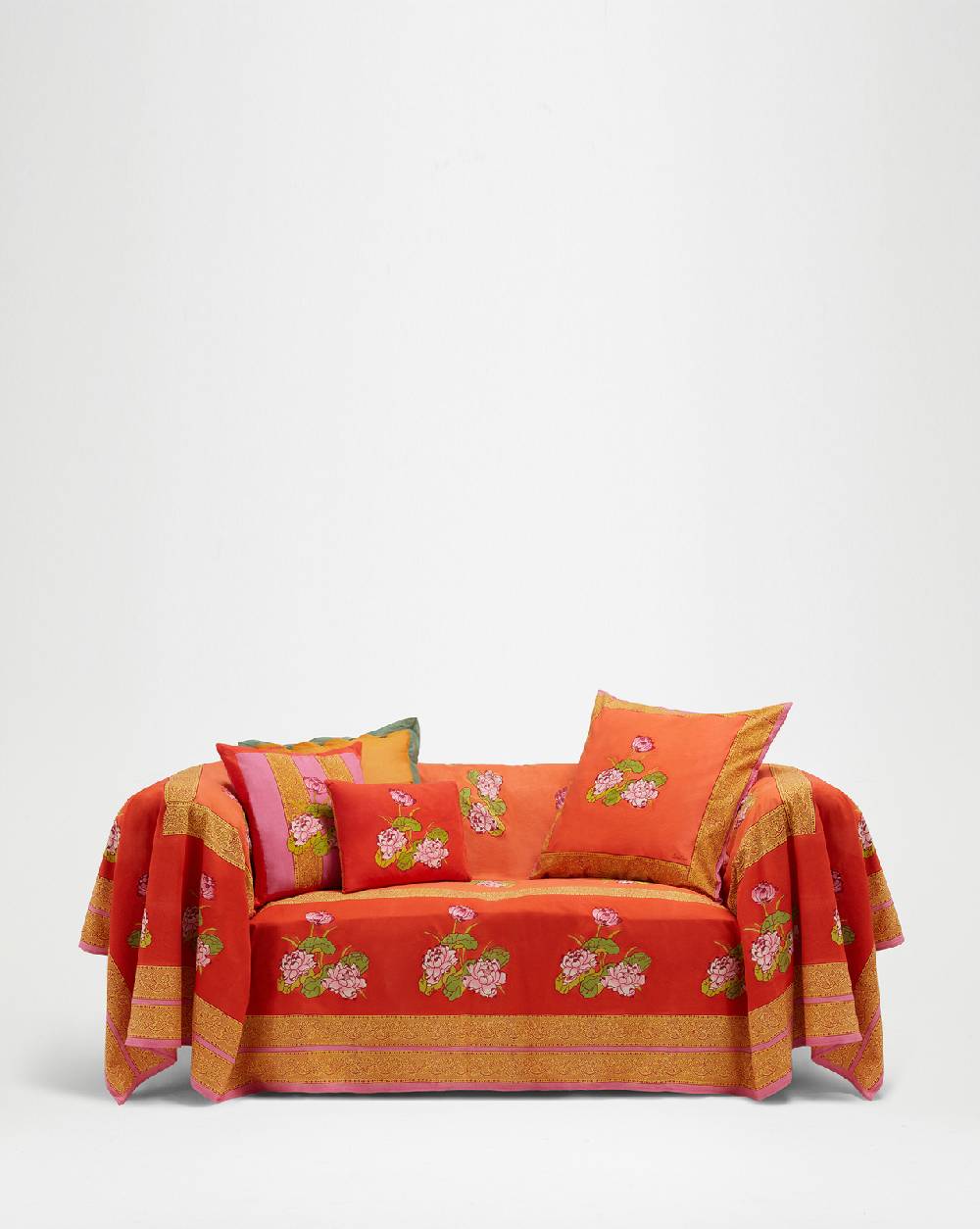 Lisa Corti telo cotone 250x270cm tea flower red orange Hotsell