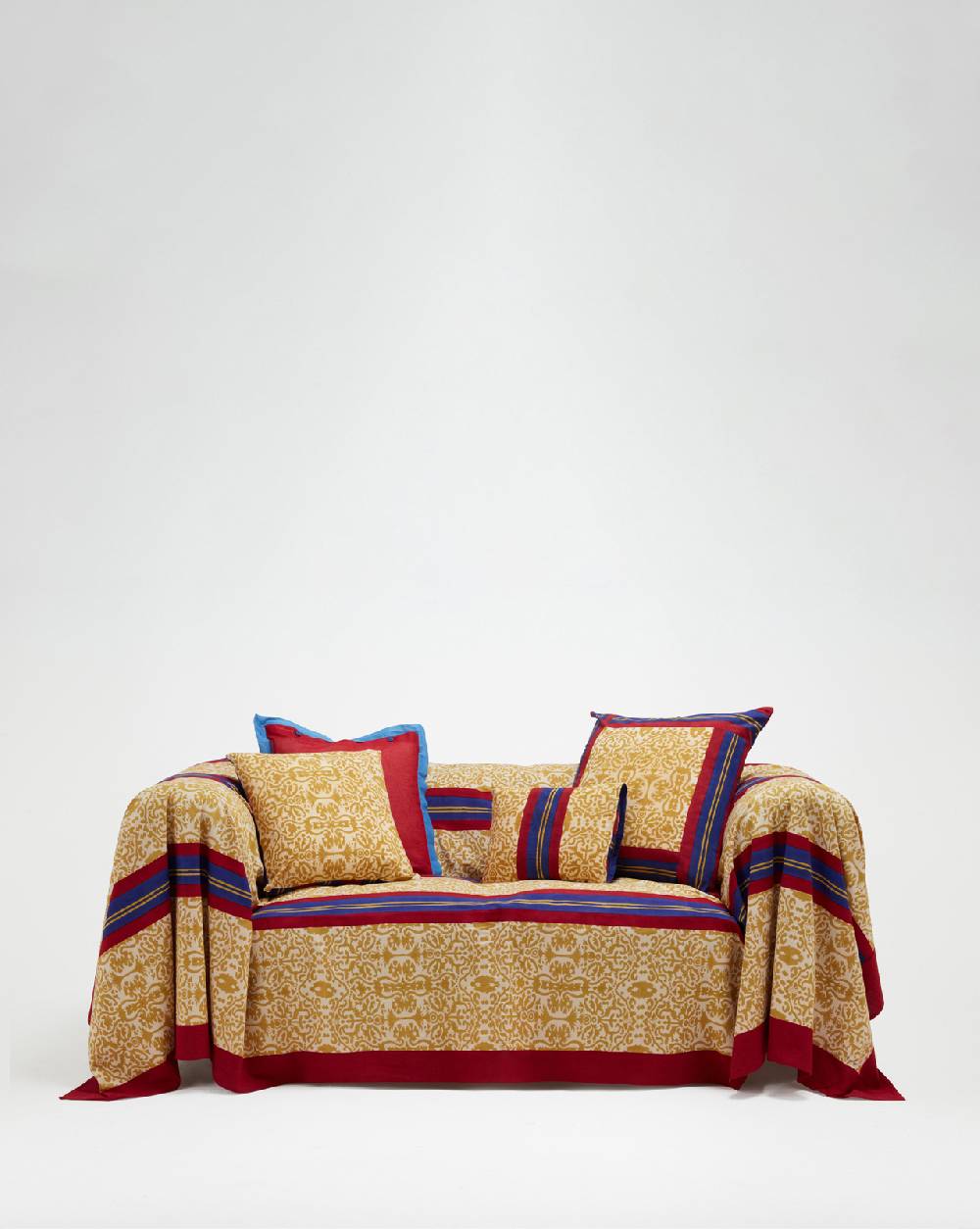 Lisa Corti telo cotone 250x270cm damask stripes chutney Vendita Calda