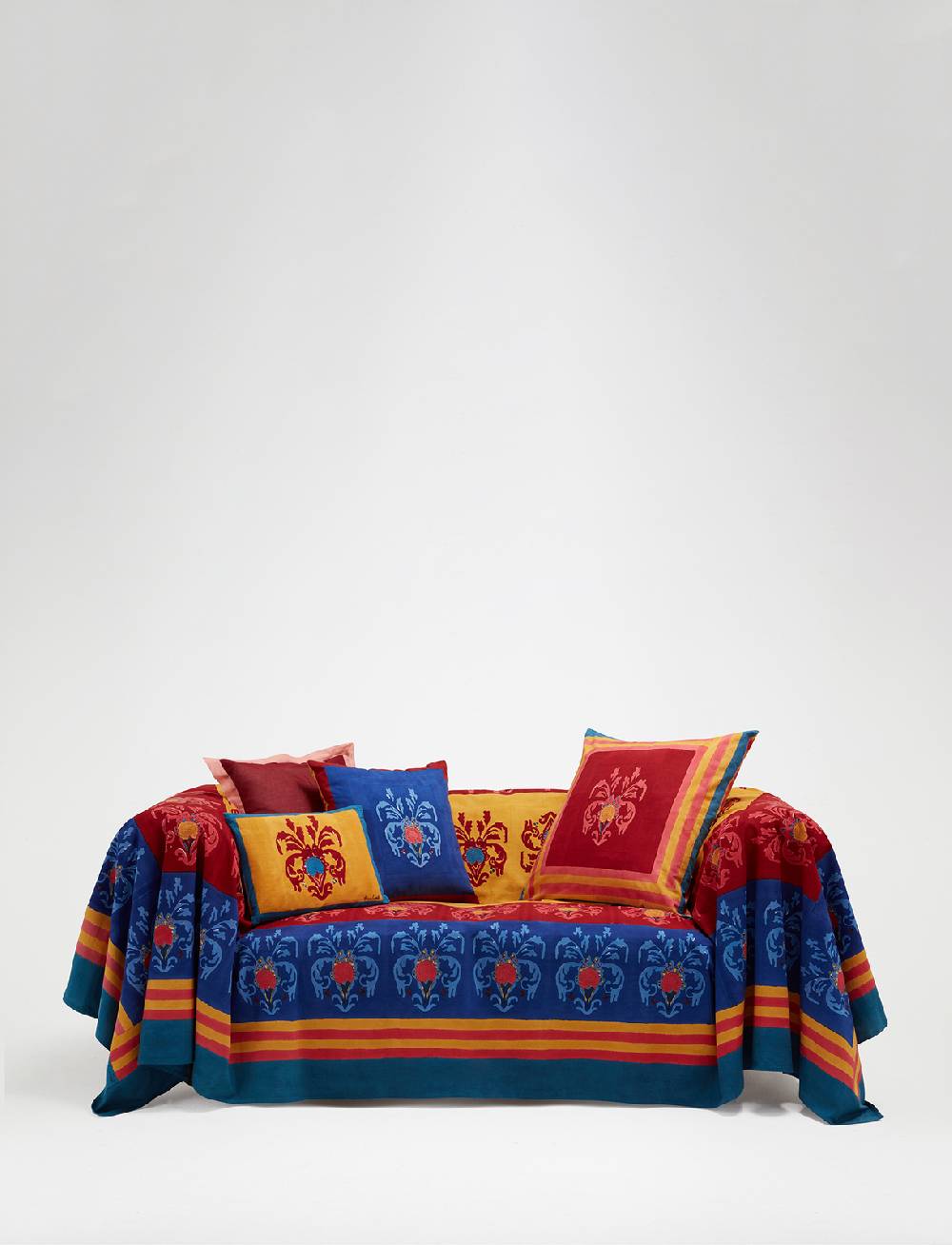 Lisa Corti telo cotone 250x270cm brocade royal blue Saldi Di Fabbrica