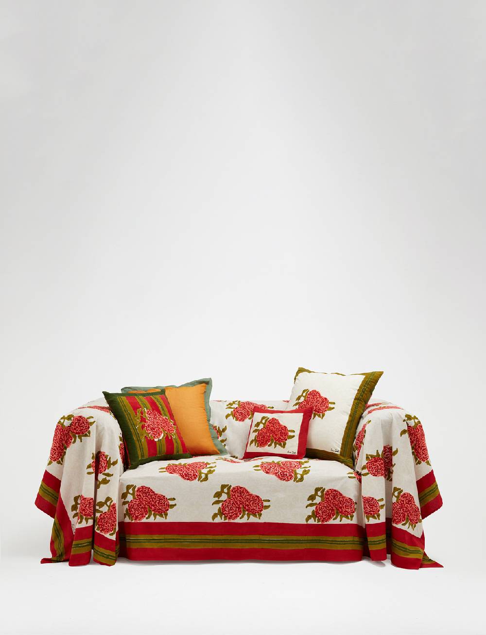 Lisa Corti telo cotone 250x270cm leopard bouquet red Moda