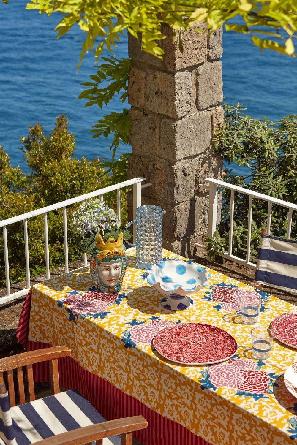 Lisa Corti telo cotone 250x270cm lisa corti x la minervetta arabesque corolla gold natural Italy