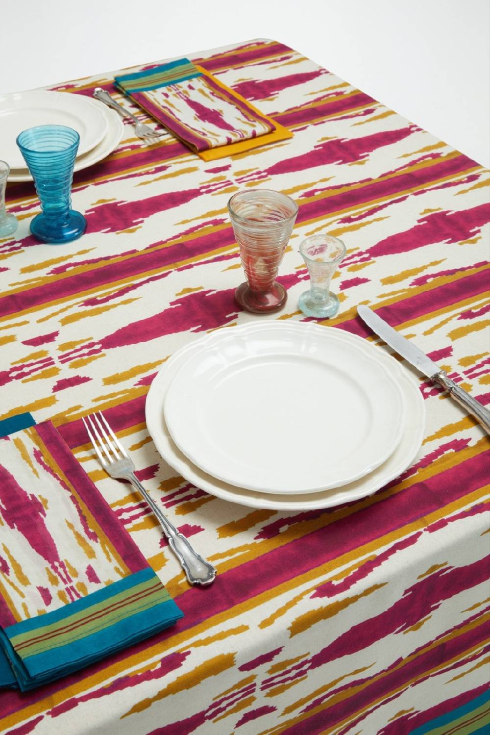 Lisa Corti telo cotone 250x270cm flame aubergine-gold Offerte