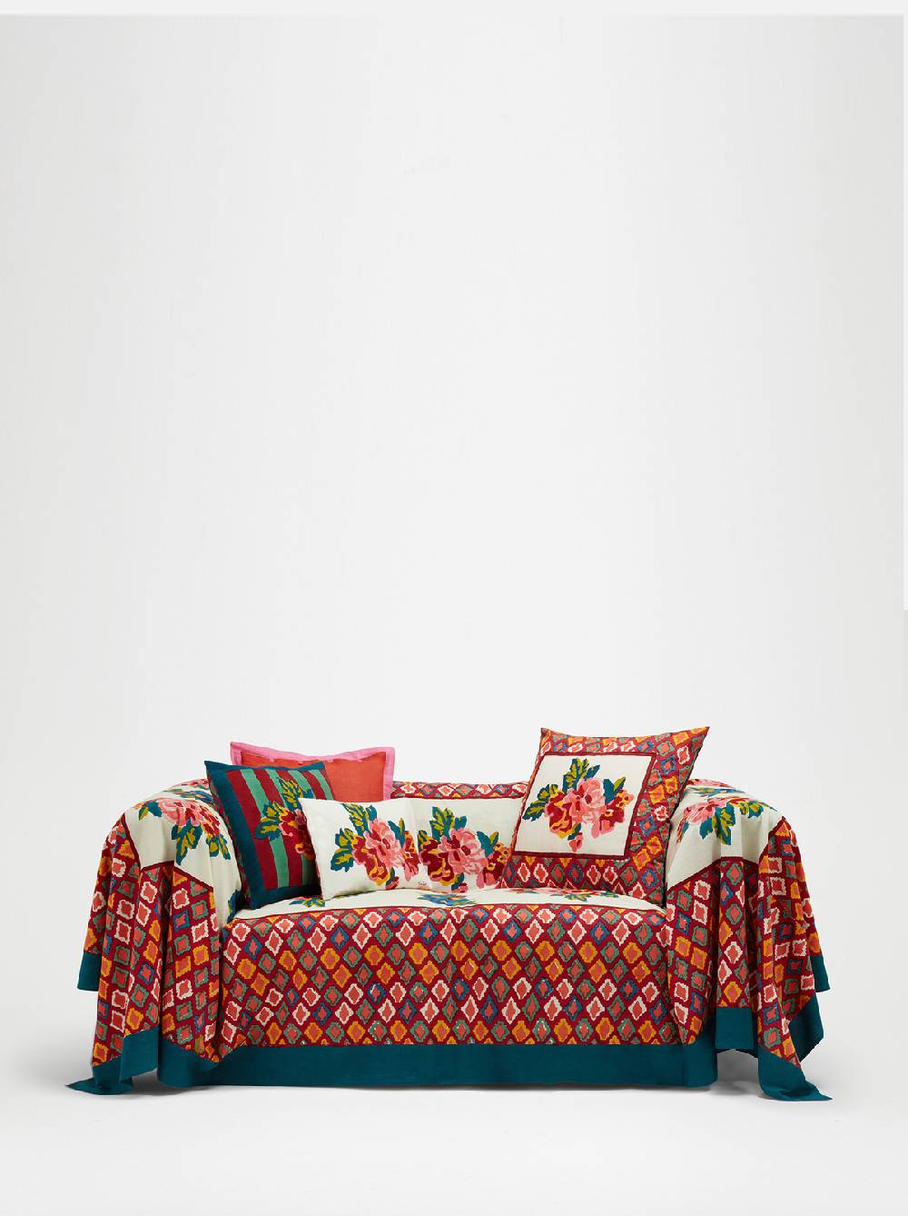 Lisa Corti telo cotone 250x270cm lisa bouquet cream In Linea