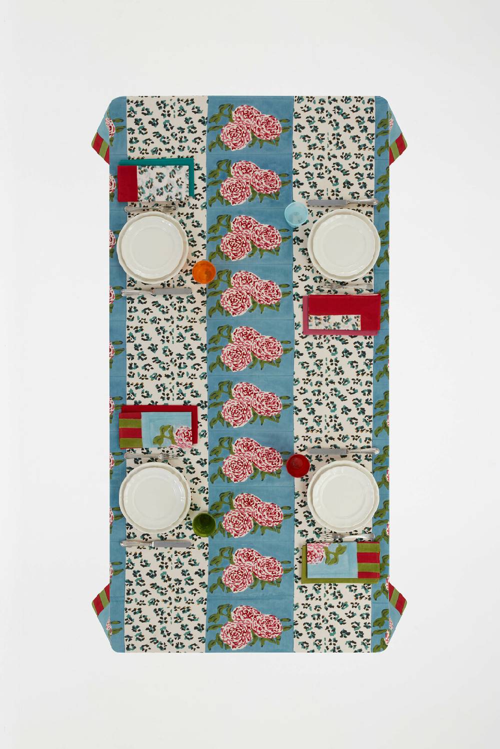 Lisa Corti telo cotone 220x270cm leopard stripes sky Qualità