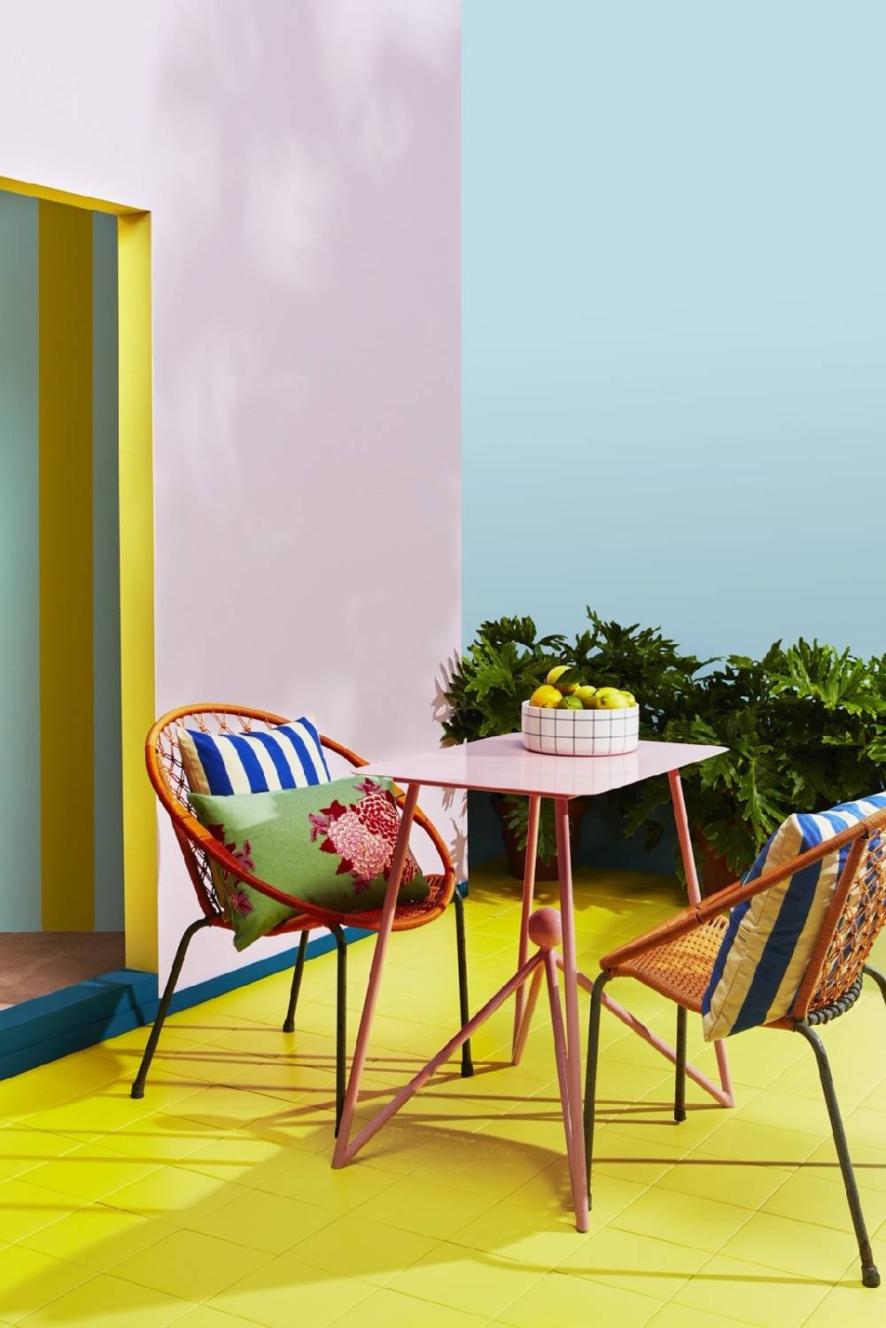 Lisa Corti tessuto da esterni stripes blue natural Consegna Veloce