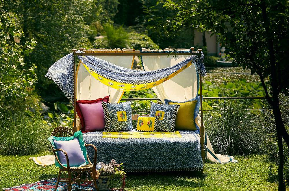 Lisa Corti tenda cotone 100x250cm bordo grey blue Online