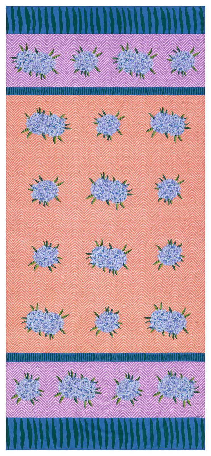Lisa Corti tenda mussola di cotone 110x240cm oleander lilac peach Nuova