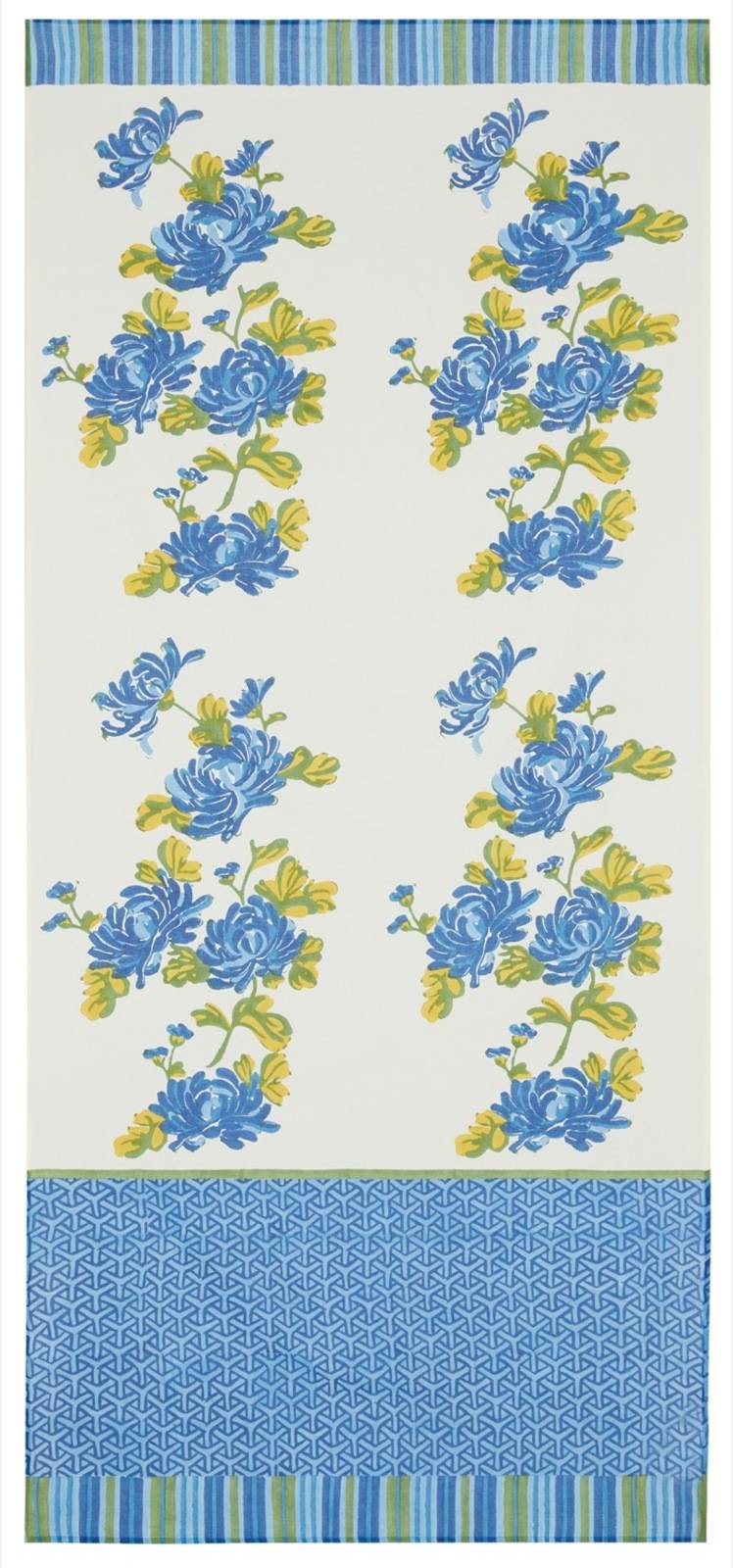Lisa Corti tenda mussola di cotone 110x240cm vienna blue cream Italy