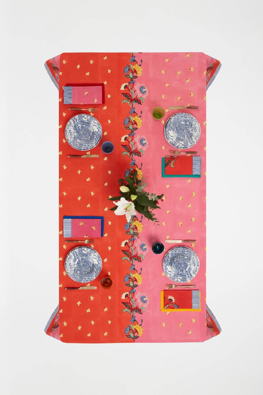Lisa Corti telo cotone 180x350cm indonesian red rose Negozi Online