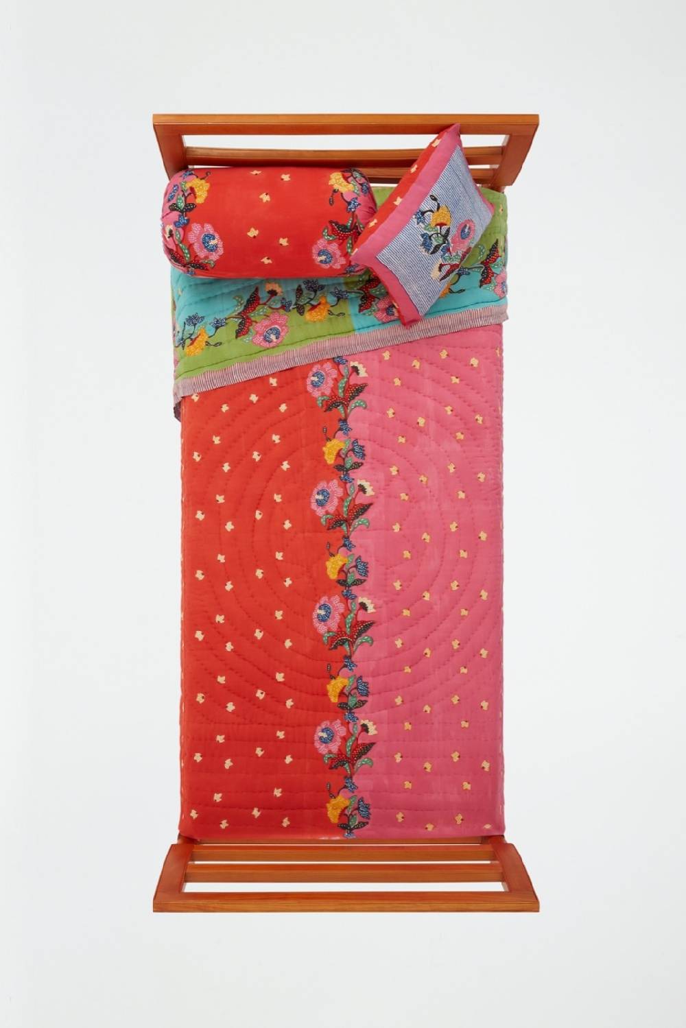 Lisa Corti trapunta reversibile 180x270cm indonesian red rose Sottocosto