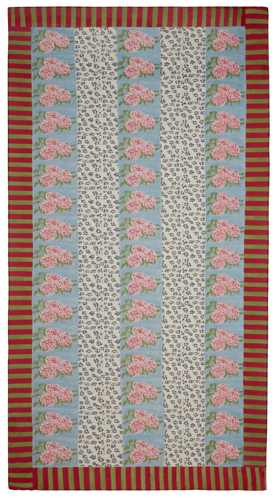 Lisa Corti cotton cloth 180x350cm leopard stripes sky