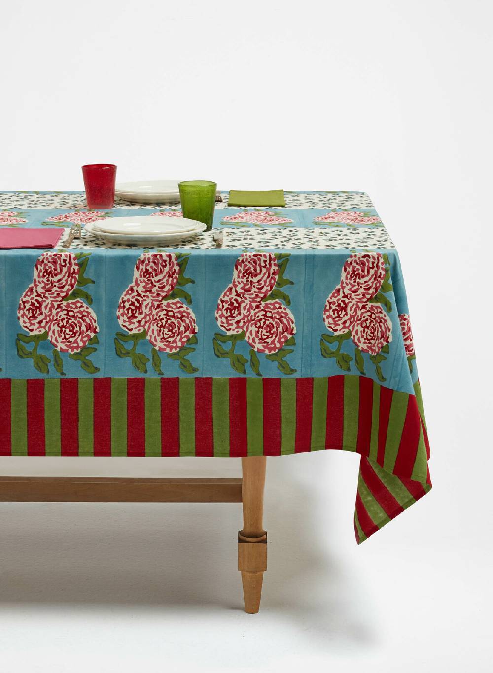 Lisa Corti telo mussola di cotone 220x220cm leopard stripes sky 50% di sconto con spedizione gratuita