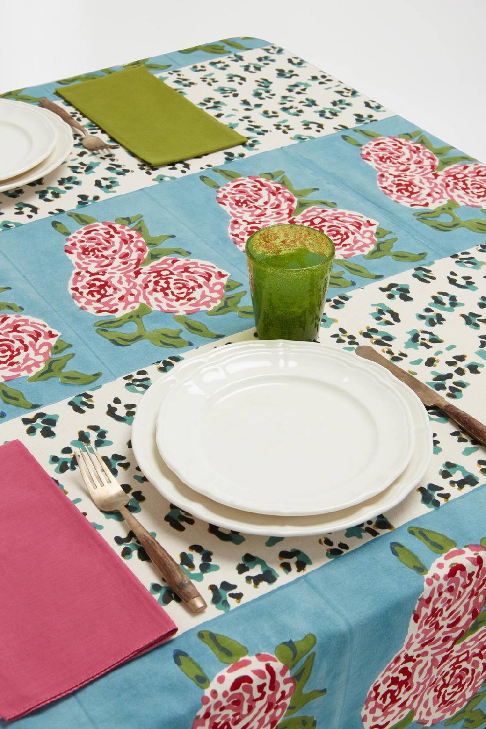 Lisa Corti telo mussola di cotone 220x220cm leopard stripes sky 50% di sconto con spedizione gratuita