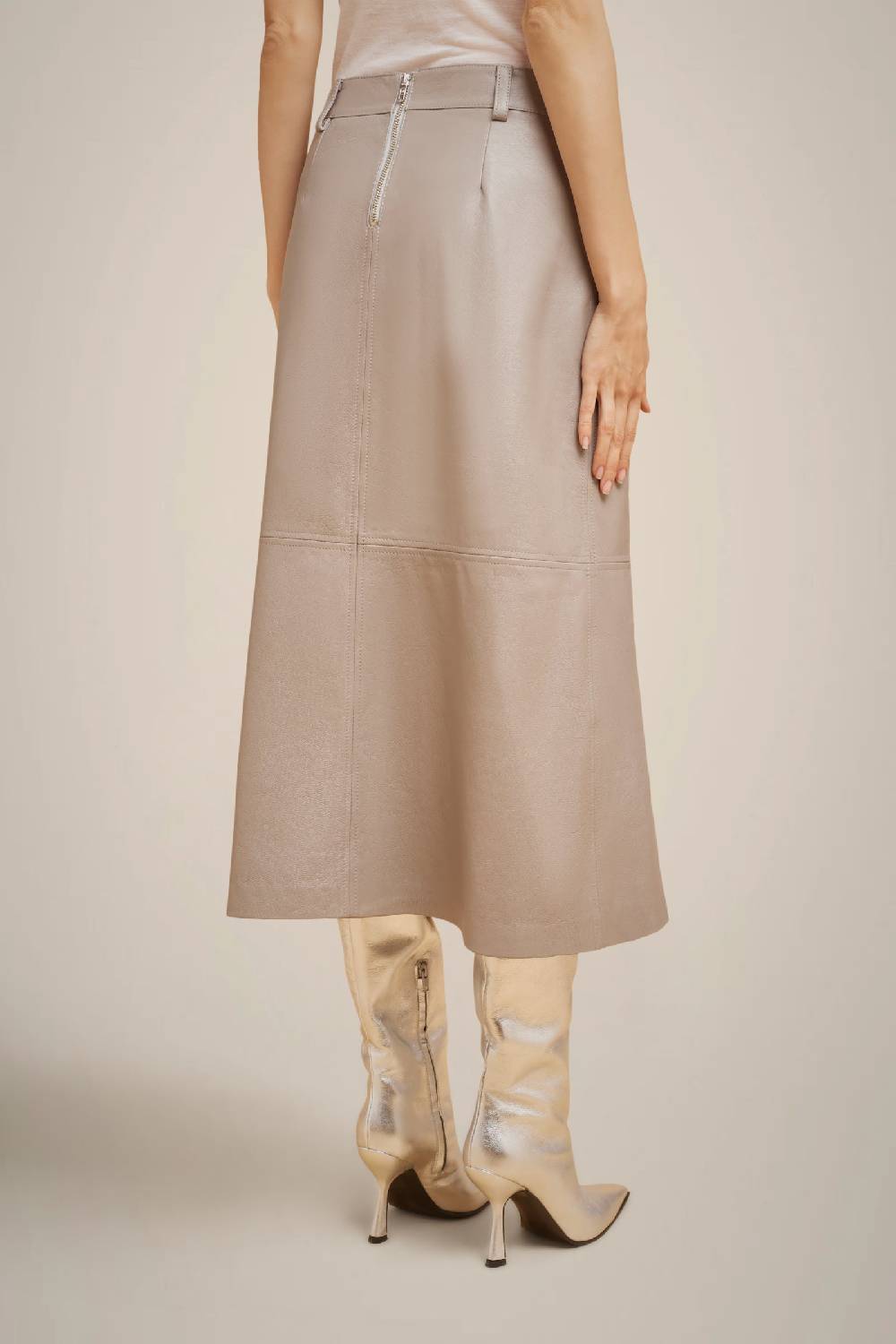 Liviana Conti GONNA MIDI IN VERA PELLE W4FF4WX20X72-0.38 Saldi Di Fabbrica