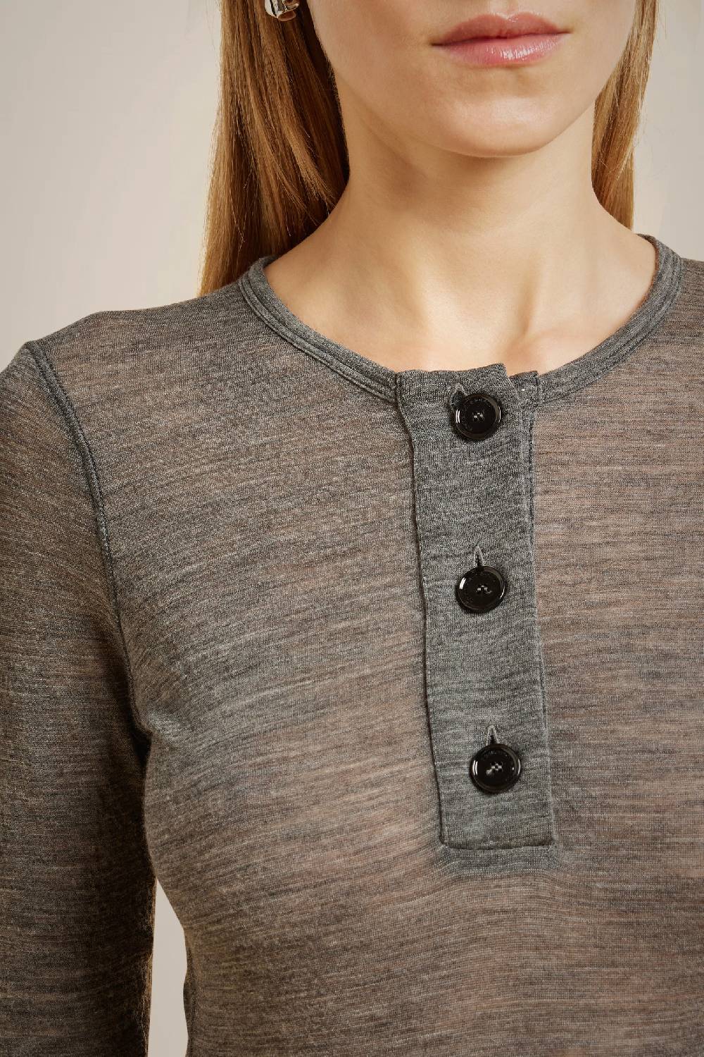 Liviana Conti T-SHIRT IN MISTO LANA CON BOTTONI W4LL4WH42X92-0.40 Convenienza