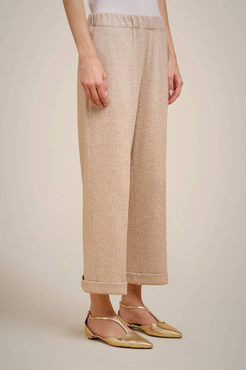 Liviana Conti PANTALONE CROP PANNO CASHMERE W4FF4WL417-RSC.38 Italia