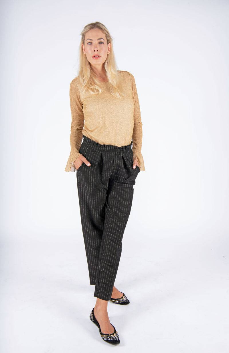 Olive E Miele PANTALONE GERTIE GESSATO LUREX In Linea