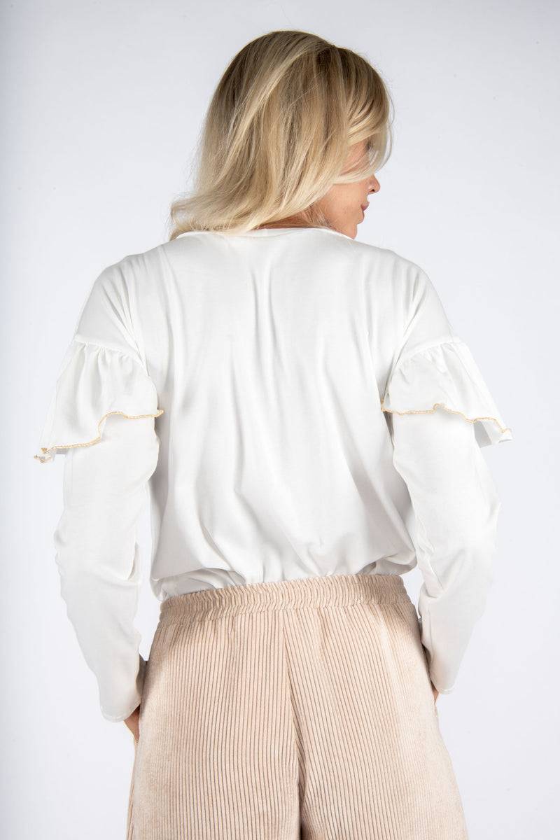 Olive E Miele T-SHIRT IDA WHITE Nuovo
