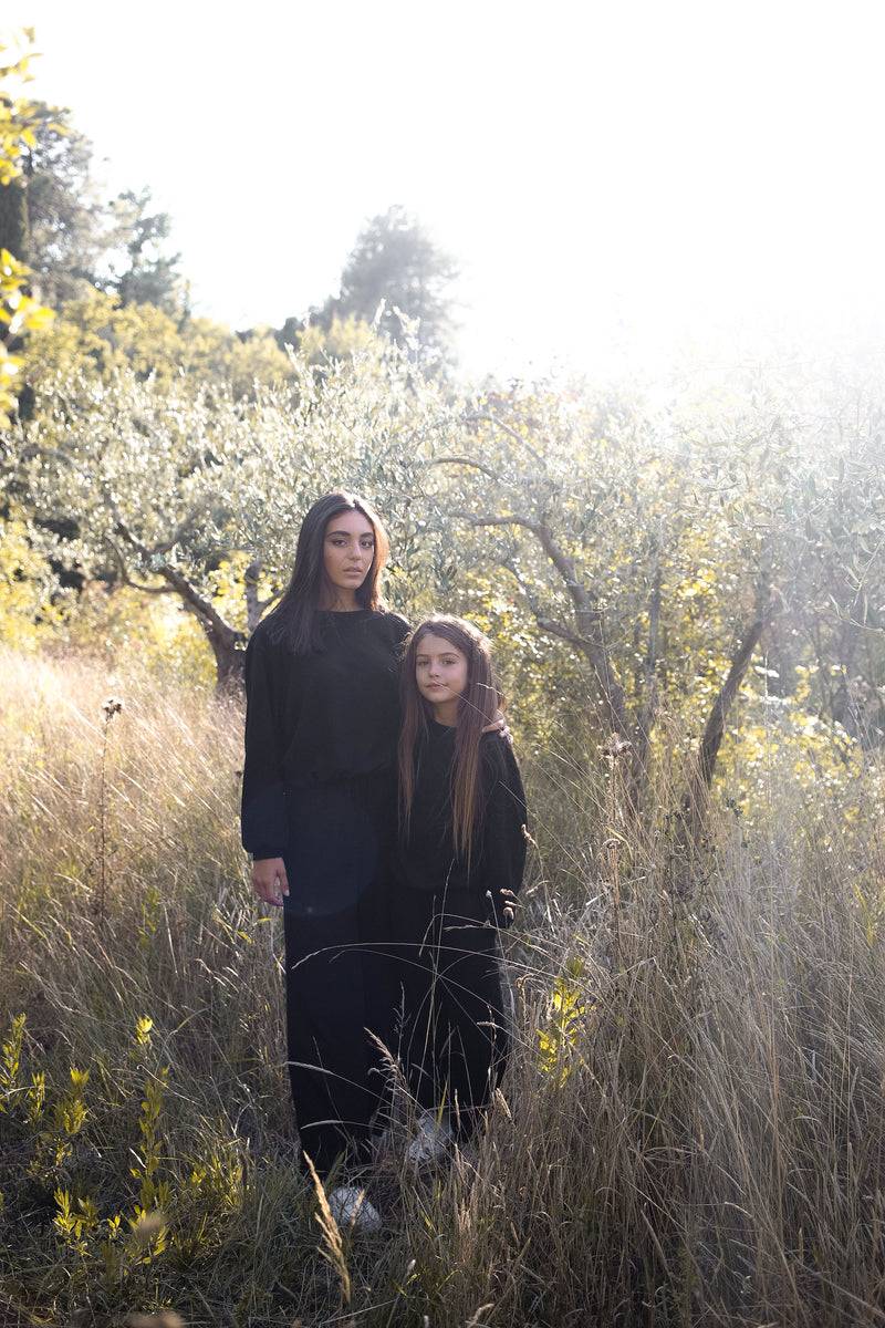 Olive E Miele PANTALONE MONI NERO WOOL Qualità Garantita