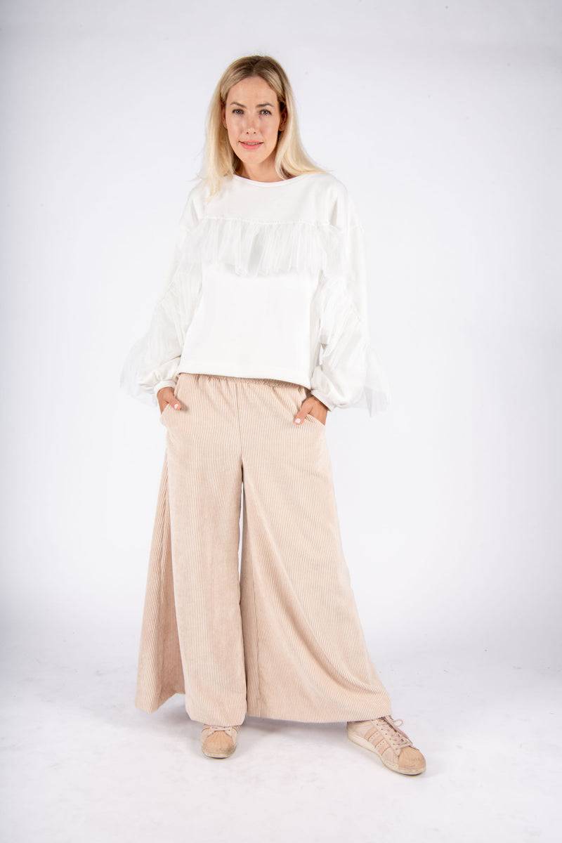 Olive E Miele PANTALONE MOLLIE VELLUTO CIPRIA Consegna Veloce