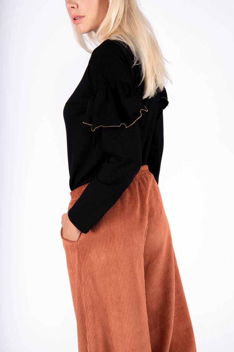 Olive E Miele PANTALONE MOLLIE VELLUTO MATTONE Promozione Limitata