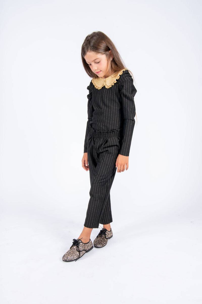 Olive E Miele PANTALONE GERTIE GESSATO LUREX