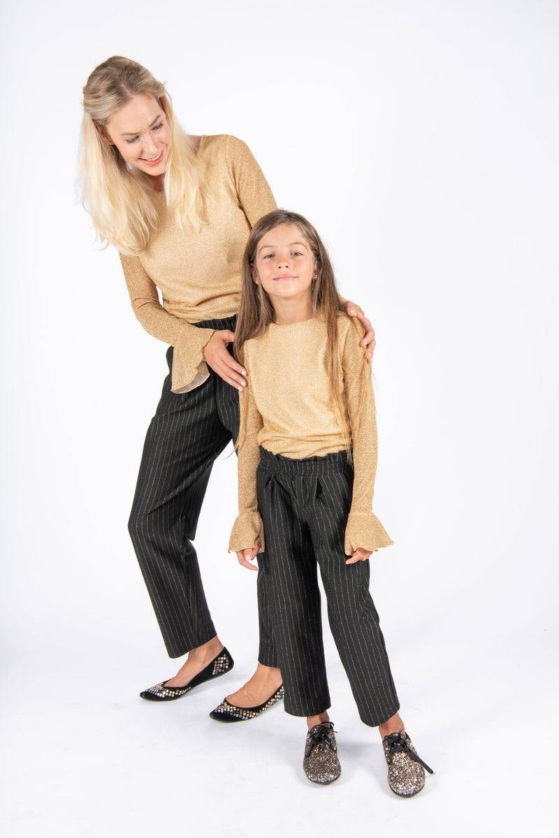 Olive E Miele MiniMe t-shirt Pam + pantalone Gertie gessato lurex Hotsell