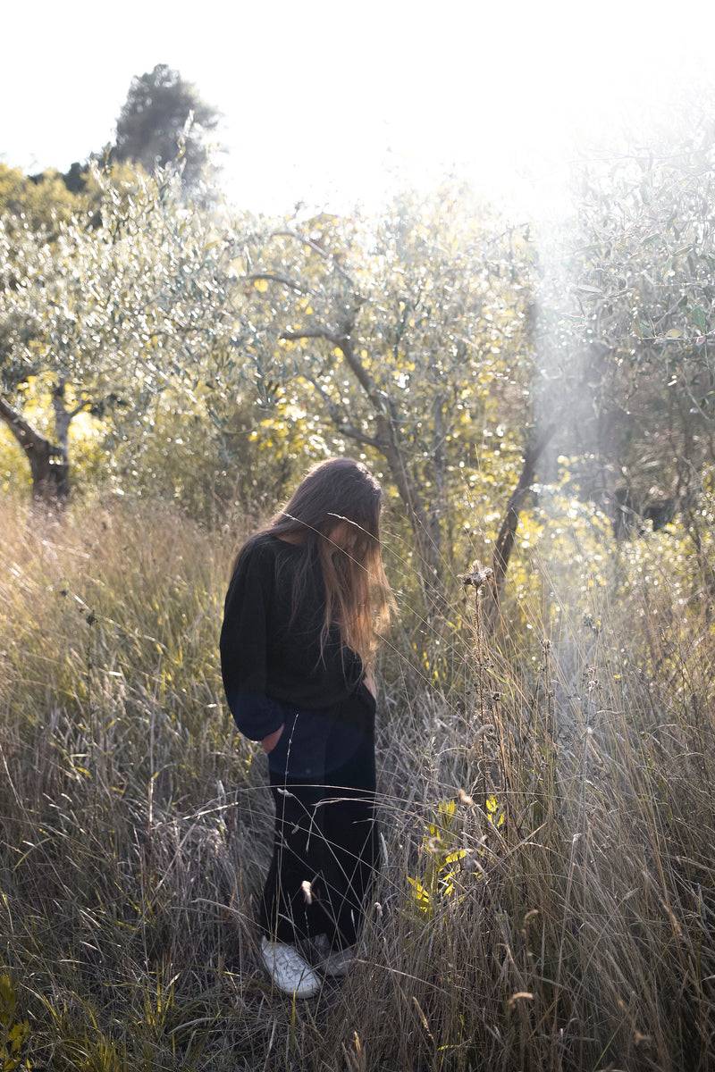 Olive E Miele MAGLIA AVALON NERO WOOL Nuova