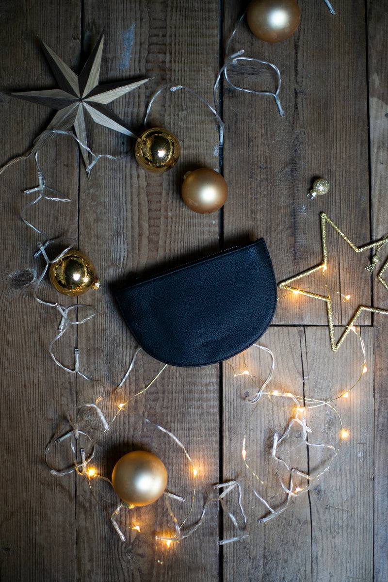 Olive E Miele HALF MOON WALLET NERO Spedizione Gratuita