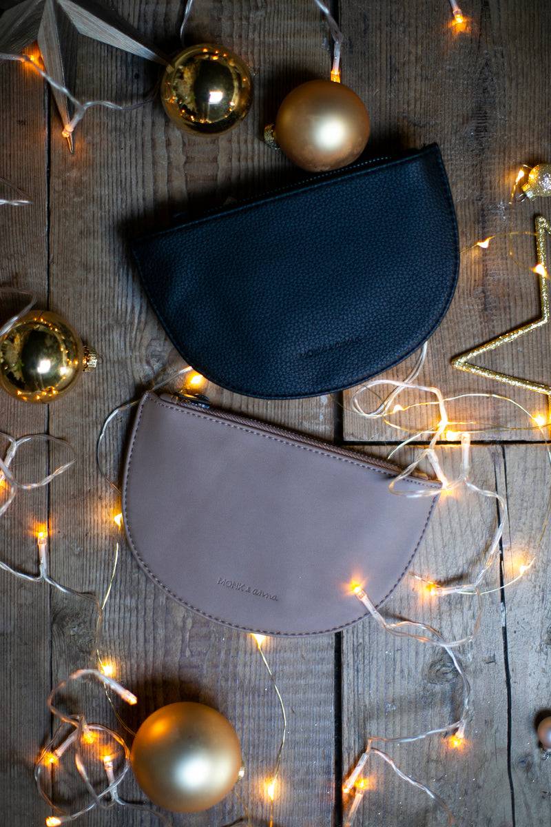 Olive E Miele HALF MOON WALLET NERO Spedizione Gratuita