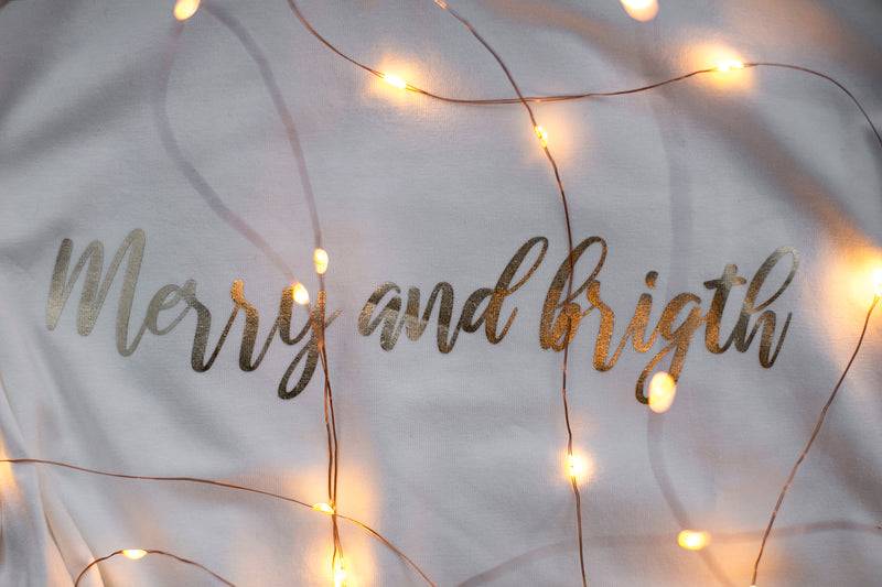 Olive E Miele T-SHIRT MERRY AND BRIGHT WHITE Shopping Online