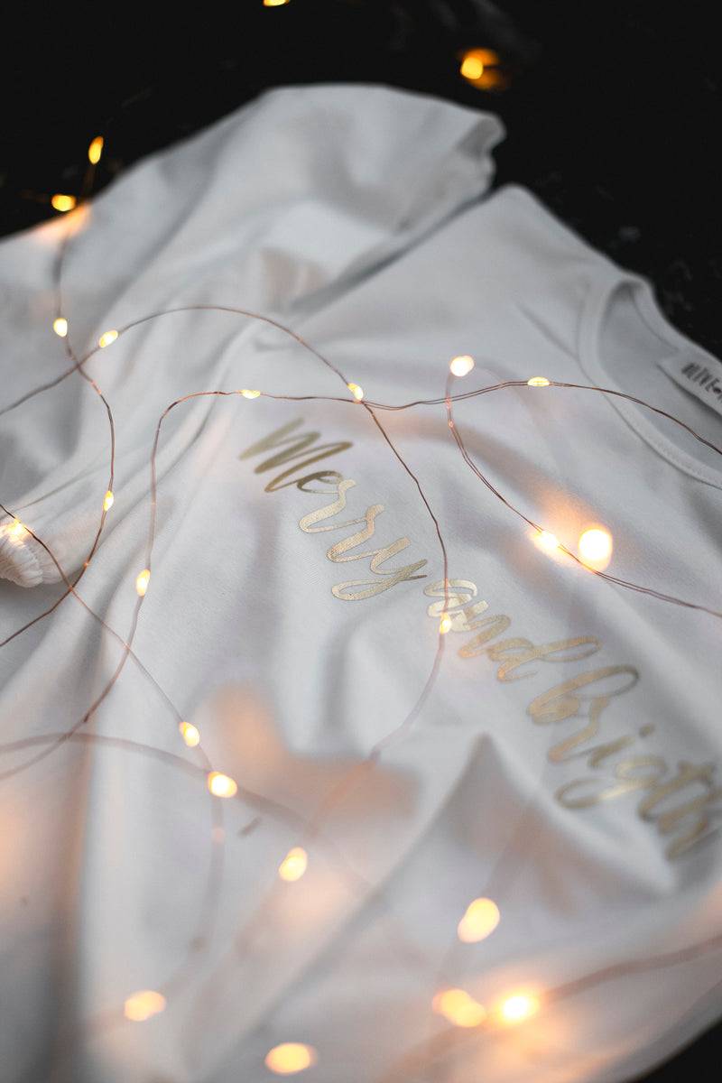 Olive E Miele T-SHIRT MERRY AND BRIGHT WHITE Shopping Online